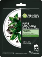 GARNIER - PURE CHARCOAL Black Tissue Mask - Cleansing mask on fabric with carbon - Mantując and moisturizing