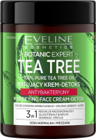 Eveline Cosmetics - BOTANIC EXPERT TEA TREE FACE CREAM - Matujący krem detoks do twarzy - Antybakteryjny - Cera normalna i mieszana - 100 ml