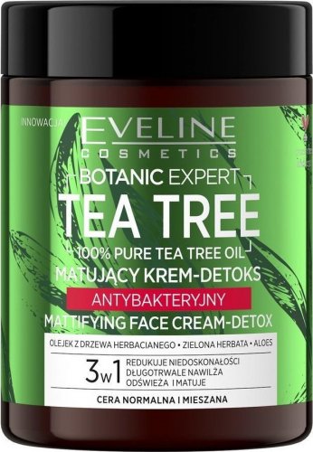 Eveline Cosmetics Botanic Expert Tea Tree Face Cream Mattifying Face Detox Cream