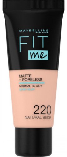 MAYBELLINE - FIT ME! Liquid Foundation For Normal To Oily Skin With Clay - 220 NATURAL BEIGE