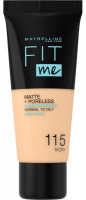 MAYBELLINE - FIT ME! Liquid Foundation For Normal To Oily Skin With Clay - 115 IVORY - 115 IVORY