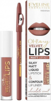 Eveline Cosmetics - OH! My Lips - Matt Lip Kit - Płynna matowa pomadka i konturówka do ust - 12 PRALINE ECLAIR - 12 PRALINE ECLAIR