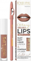 Eveline Cosmetics - OH! My Lips - Matt Lip Kit - Płynna matowa pomadka i konturówka do ust - 14 CHOCO TRUFFLE - 14 CHOCO TRUFFLE