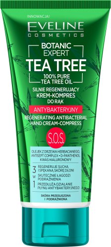 Eveline Cosmetics - BOTANIC EXPERT TEA TREE - HAND CREAM-COMPRESS - Regenerujący krem-kompres do rąk - Antybakteryjny - 100 ml