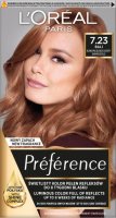 L'Oréal - Récital Préférence - 7.23 - BALI DARK ROSE GOLD - Farba do włosów - Trwała koloryzacja - Blond opalizująco-złocisty