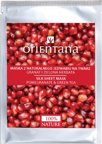 ORIENTANA - Natural silk face mask - Pomegranate and green tea