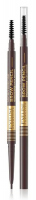 Eveline Cosmetics - Micro Precise Brow Pencil - Waterproof eyebrow pencil with a brush - 03 DARK BROWN - 03 DARK BROWN