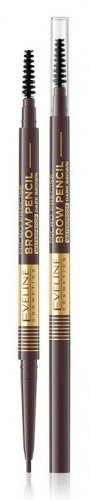 Eveline Cosmetics - Micro Precise Brow Pencil - Wodoodporna kredka do brwi ze szczoteczką - 03 DARK BROWN