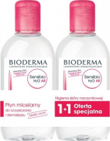 BIODERMA - Sensibio H2O AR - Anti-redness Make-up Removing Micelle Solution - Zestaw 2 płynów micelarnych do skóry z problemami naczynkowymi - 2x250 ml