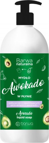 BARWA - BARWA NATURALNA - Odżywcze mydło w płynie z nawilżającym ekstraktem z awokado - Skóra Sucha i pozbawiona elastyczności - Awokado - 500 ml