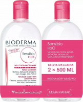 BIODERMA - Sensibio H2O - Make-up Removing Micelle Solution - Zestaw 2 płynów micelarnych do skóry z wrażliwej - 2x500 ml