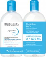 BIODERMA - Hydrabio H2O - Moisturising Micellar Water Makeup Remover - Zestaw 2 nawilżających płynów micelarnych do oczyszczania i demakijażu - 2x500 ml