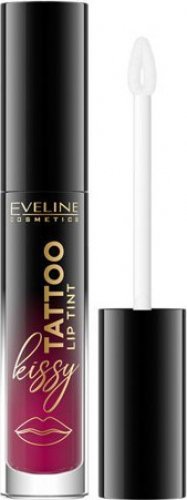 Eveline Cosmetics - Kissy Tattoo Lip Tint - Długotrwała pomadka do ust w płynie - 4,5 ml - 01 PRETTY PURPLE