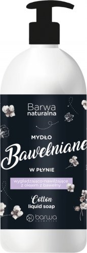 BARWA - BARWA NATURALNA - Wygładzająco-nawilżające mydło bawełniane w płynie z olejem z bawełny - Skóra delikatna, wrażliwa i podrażniona - 500 ml