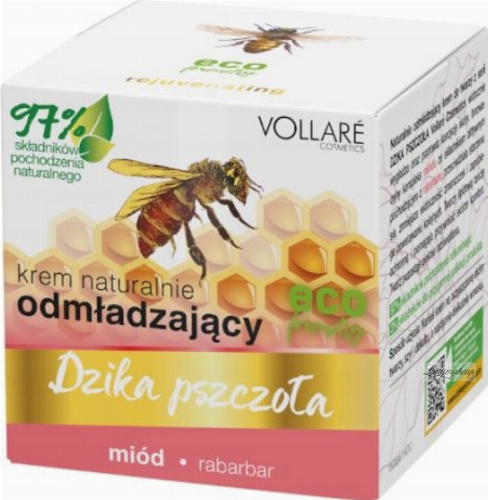 VOLLARE - Dzika Pszczoła - Naturalny, odmładzający krem do twarzy - miód, rabarbar - 50 ml