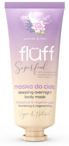 FLUFF - Superfood - Sleeping Overnight Body Mask - Regenerating and nourishing body mask - Lavender & Rose - 150 ml