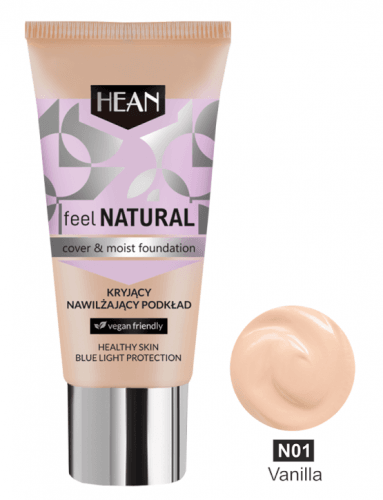 HEAN - Feel Natural Cover & Moist Foundation - Covering and moisturizing face foundation - 30 ml - N01 VANILLA