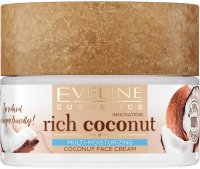 Eveline Cosmetics - Rich Coconut Face Cream - Multi-nawilżający, kokosowy krem do twarzy (każdy rodzaj cery, również wrażliwa) - 50 ml