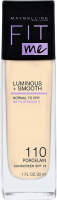 MAYBELLINE - FIT ME - LUMINOUS + SMOOTH - Illuminating liquid face foundation - SPF18 - 30 ml - 110 PORCELAIN - 110 PORCELAIN