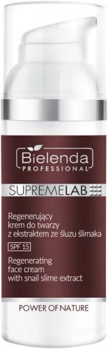 Bielenda Professional - SUPREMELAB - POWER OF NATURE - Regenerating Face Cream With Snail Slime Extract - Regenerating face cream with snail slime - SPF15 - Day - 50 ml