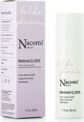 Nacomi Next Level - Retinol 0,25% - Serum do twarzy z 0,25% retinolem - Noc - 30 ml