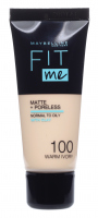 MAYBELLINE - FIT ME! Liquid Foundation For Normal To Oily Skin With Clay - 100 WARM IVORY - 100 WARM IVORY