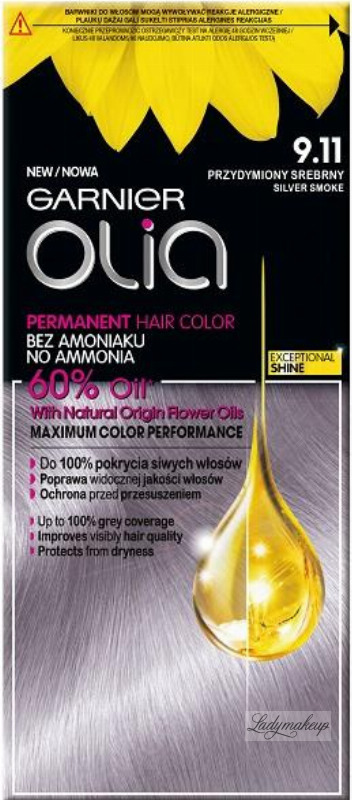 GARNIER- OLIA PERMANENT HAIR COLOR  Silver Smoke - Hair dye -  Permanent colorization - Smoke Silver