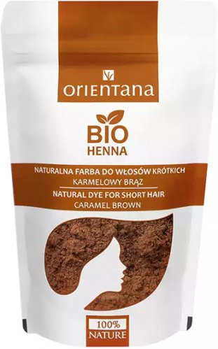 ORIENTANA - BIO HENNA - 100% Naturalna farba do włosów krótkich - KARMELOWY BRĄZ - 50 g