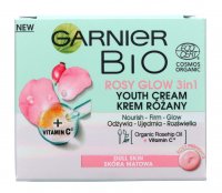 GARNIER - BIO ROSY GLOW 3in1 YOUTH CREAM - Przeciwstarzeniowy, różany krem do twarzy - Skóra matowa - 50 ml