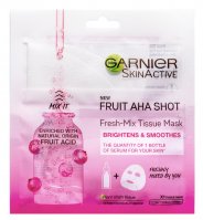 GARNIER - SKIN ACTIVE - FRUIT AHA SHOT - Fresh-Mix Tissue Mask - Rozświetlająco-wygładzająca maska na tkaninie z kwasami AHA