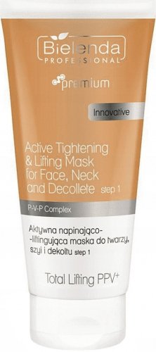 Bielenda Professional - Total Lifting PPV+ Active Tightening & Lifting Mask For Face, Neck And Decollete - Step 1 - Aktywna napinająco-liftingująca maska do twarzy, szyi i dekoltu - 175 g