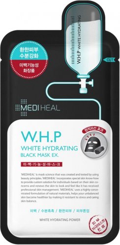 MEDIHEAL - W.H.P WHITE HYDRATING BLACK MASK EX. - Moisturizing sheet mask with charcoal - 25 ml
