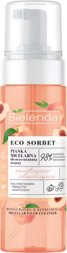 Bielenda - ECO SORBET - Moisturizing & Refreshing Micellar Foam Cleanser - Moisturizing and refreshing micellar face cleansing foam - Peach - 150 ml