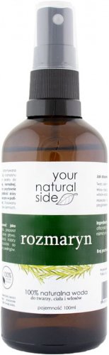 Your Natural Side - Rozmaryn - 100% Naturalna woda rozmarynowa do twarzy, ciała i włosów - 100 ml
