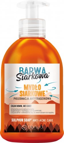 BARWA - BARWA SIARKOWA - SULPHUR SOAP ANTI-ACNE CARE - Antytrądzikowe mydło siarkowe w płynie (antybakteryjne) - 300 ml