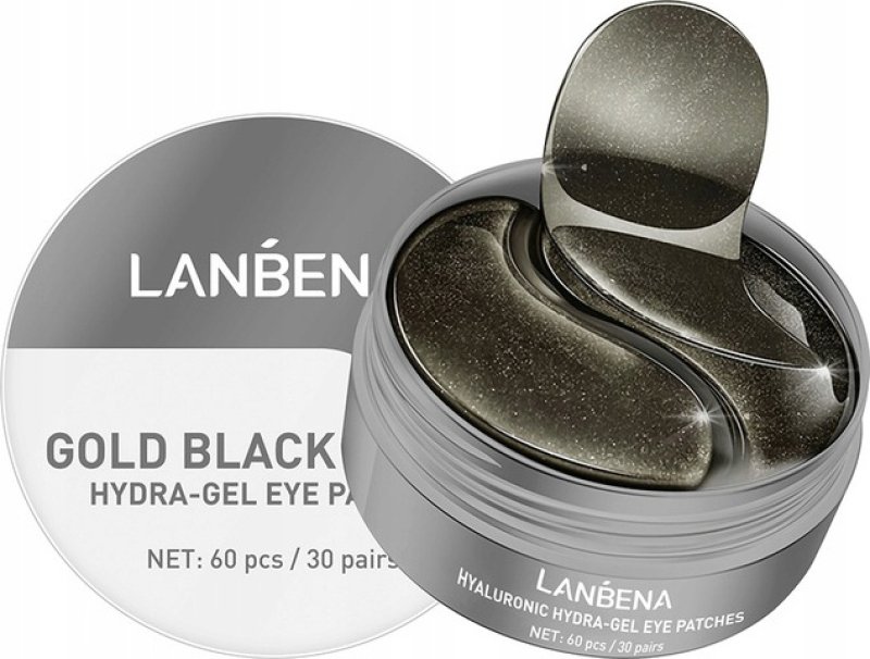 60 Stück Gold-Black-Pearl Hydra-Gel Augenpads – Gegen Dunkle Ringe, Feine Linien & Für Mehr Straffheit