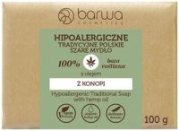 BARWA - HYPOALLERGENIC TRADITIONAL SOAP WITH HEMP OIL - Hypoallergenic gray soap with hemp oil - 100 g