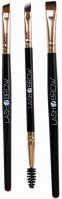 LashBrow - Set of 3 brushes for eyebrow makeup - GOLD