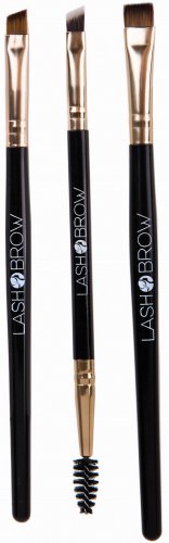 Lash Brow - Set of 3 brushes for eyebrow makeup - GOLD