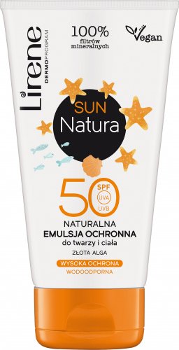 Lirene - SUN NATURA - Naturalna emulsja ochronna do twarzy i ciała - SPF 50 - 120 ml