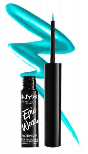 NYX Professional Makeup - Epic Wear Mettalic - Eye & Body Liquid Liner - Wodoodporny, metaliczny liner do oczu i ciała - 3,5 ml - 06 - TEAL METAL