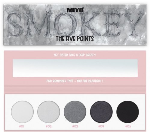 MIYO - FIVE POINTS EYESHADOW PALETTE - Paleta 5 cieni do powiek - 02 - SMOKEY