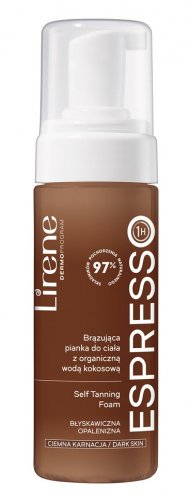 Lirene - ESPRESSO - Self Tanning Foam - Bronzing body foam with organic coconut water - Dark complexion - 150 ml
