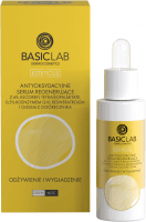 BASICLAB - ESTETICUS - Antyoksydacyjne Serum Regenerujące z 6% witaminą C, 0,5% koenzymem Q10, resweratrolem i olejem z ogórecznika - Odżywienie i Wygładzenie - Dzień/Noc - 30 ml