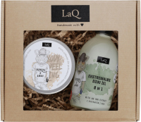 LaQ - Dzikus z Lasu - Zestaw prezentowy dla mężczyzn - Żel pod prysznic 8 w 1 - 500 ml + Peeling do ciała 200 ml