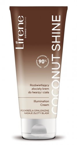Lirene - COCONUT SHINE Illumination Cream - Rozświetlający, złocisty krem do twarzy i ciała - 150 ml