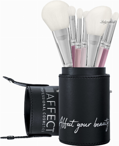 AFFECT - 7 Piece Makeup Brush Set With Tube - Zestaw 7 pędzli do makijażu z tubą - KM00T