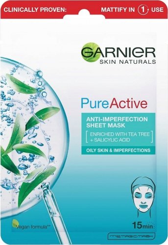 GARNIER - PURE ACTIVE - Anti-imperfection Sheet Mask - Oczyszczająca maska na tkaninie przeciw niedoskonałościom - 23 g