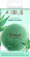 KillyS - Konjac Sponge - Naturalna gąbka do oczyszczania twarzy z aloesem - SKÓRA NORMALNA