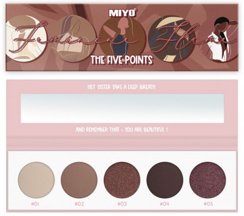 MIYO - FIVE POINTS EYESHADOW PALETTE - 5 Eyeshadows - 11 - FEMININE FLAME 